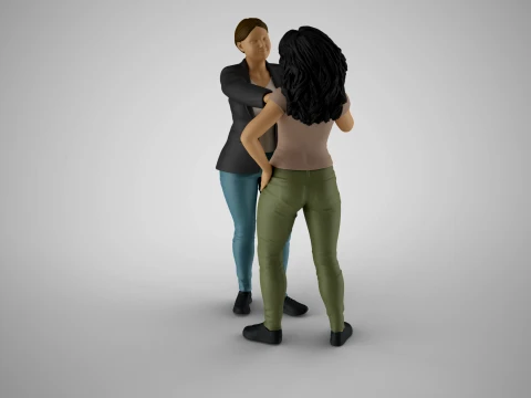 Two Girls Joking 3D Print Model