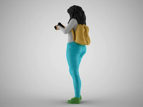 Girl Finding Best Angle 3D Print Model