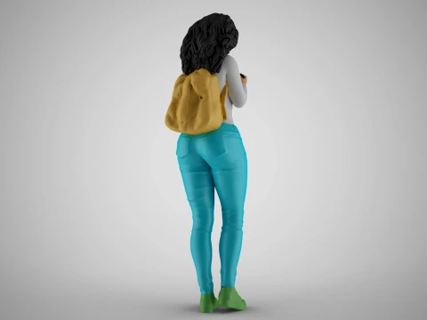 Girl Finding Best Angle 3D Print Model