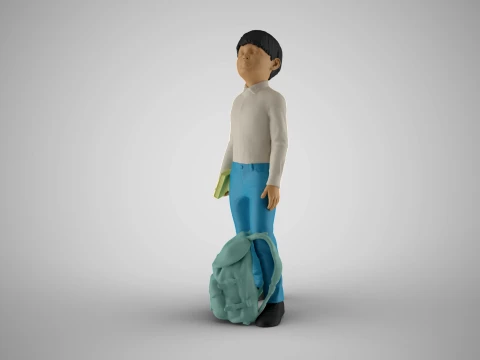 Маленький хлопчик дивиться на небо 3D Принт Модель