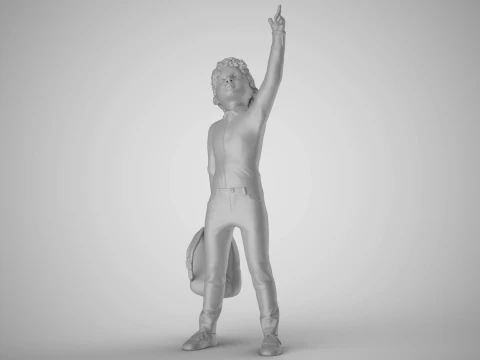 Little Boy Pointing to the Sky 3D Print Model
