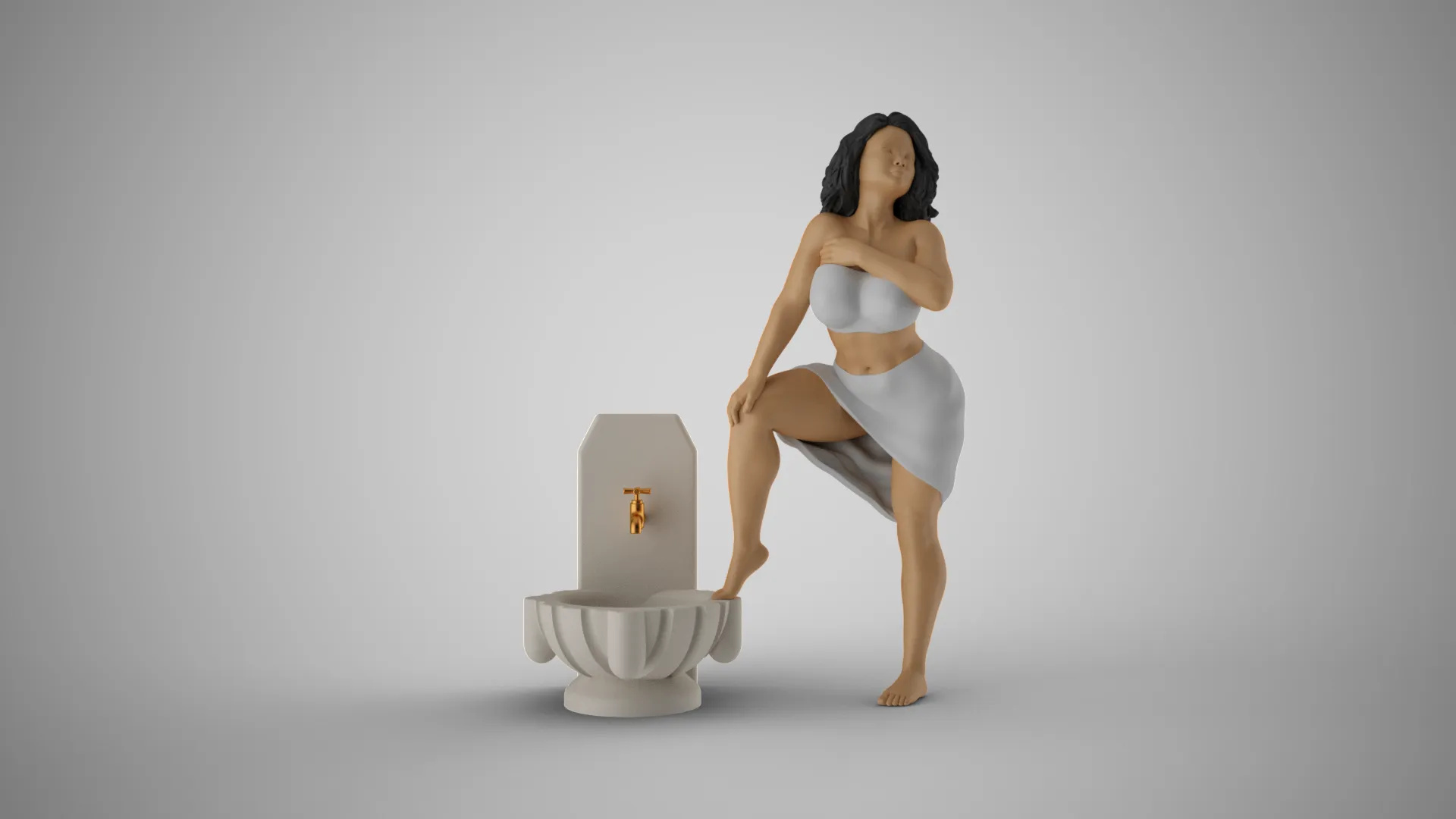 Hammam Woman 3D Print Model .c4d .max .obj .3ds .fbx .stl .blend 