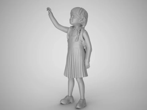 Little Girl Looking at the Sky 3D Print Model