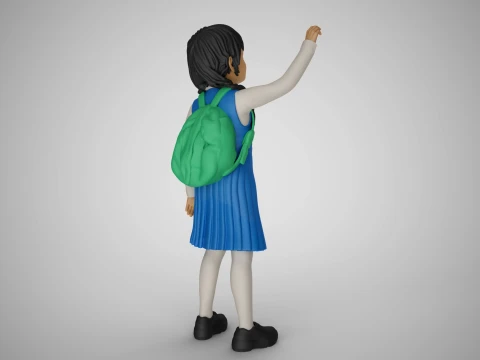 Little Girl Looking at the Sky 3D Print Model