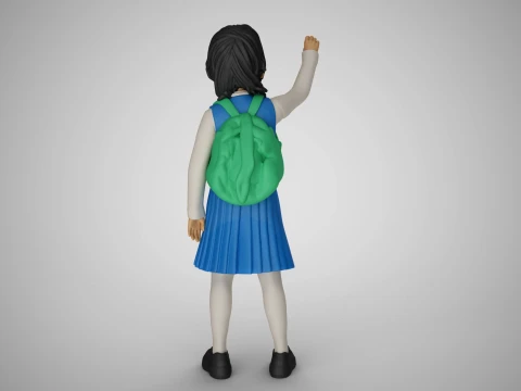 Little Girl Looking at the Sky 3D Print Model