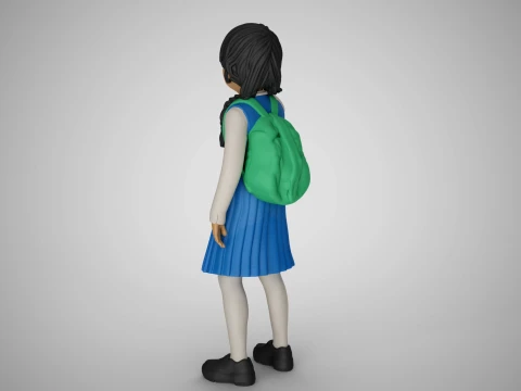Little Girl Looking at the Sky 3D Print Model