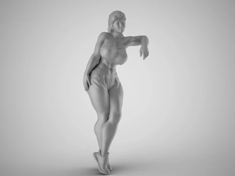 Girl Leaning on Shelf 3D Print Model