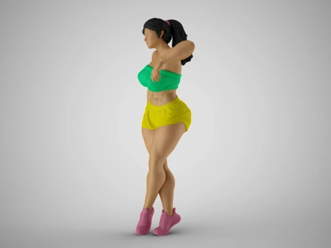 Girl Leaning on Shelf 3D Print Model