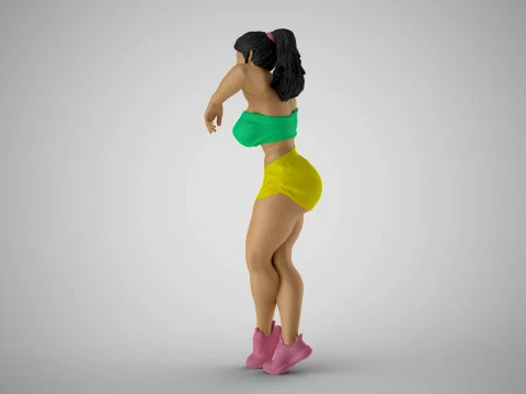 Girl Leaning on Shelf 3D Print Model