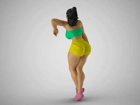 Girl Leaning on Shelf 3D Print Model