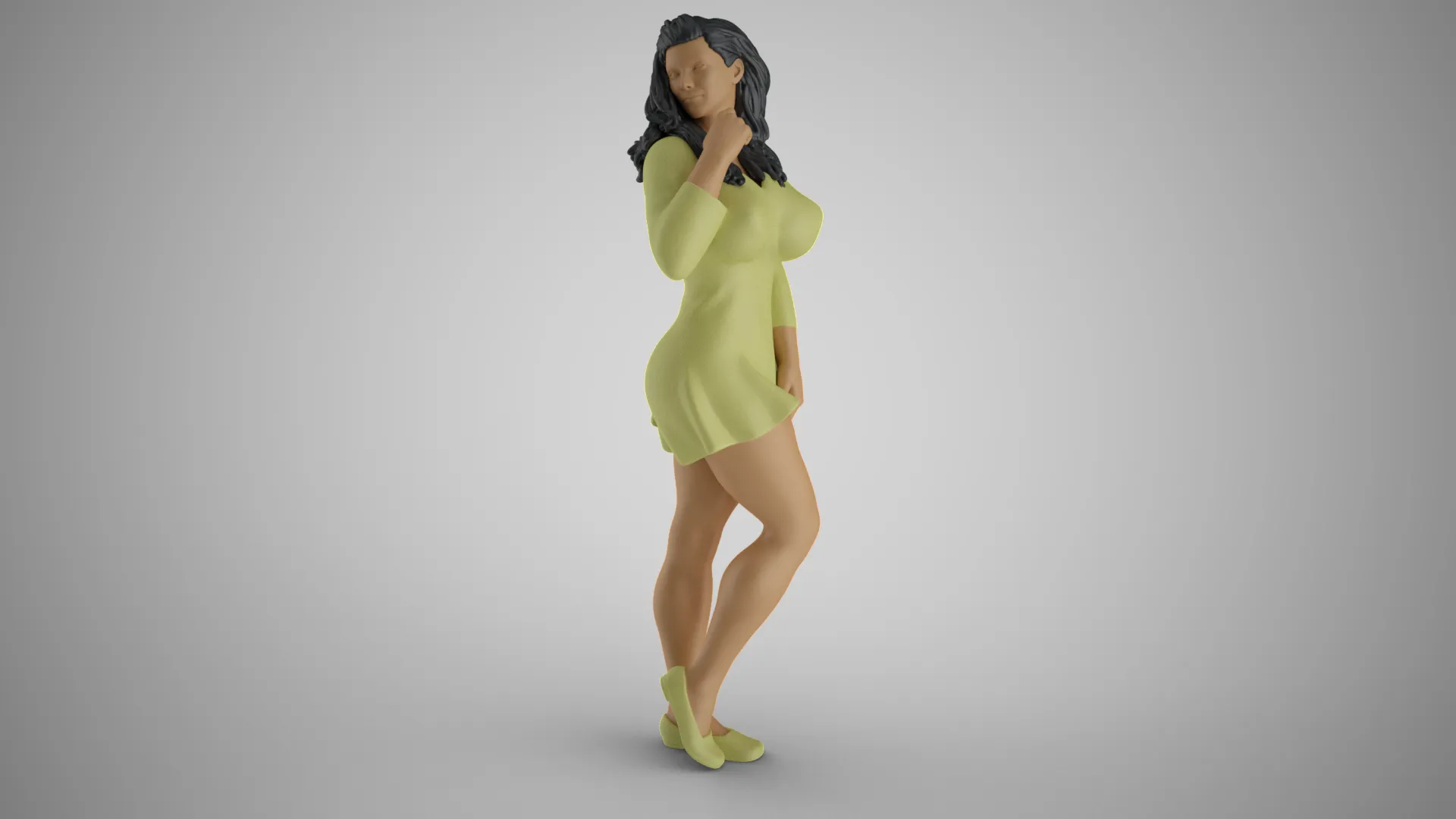 Mysterious Woman 3D Print Model .c4d .max .obj .3ds .fbx .stl .blend