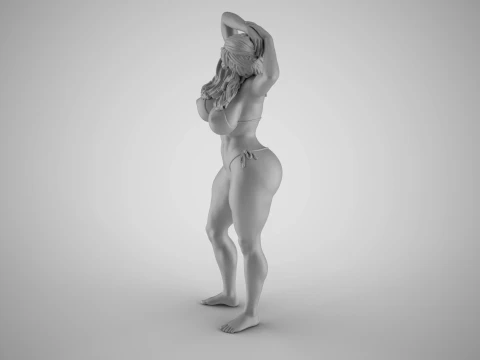 Girl Relaxing in the Sun 3D Print Model