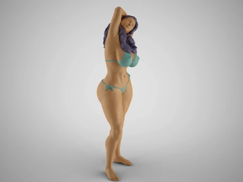 Girl Relaxing in the Sun 3D Print Model