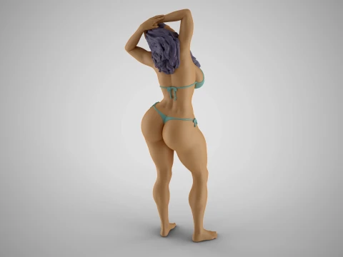 Girl Relaxing in the Sun 3D Print Model