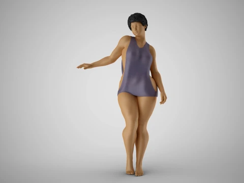 Girl Timid Touch 3D Print Model