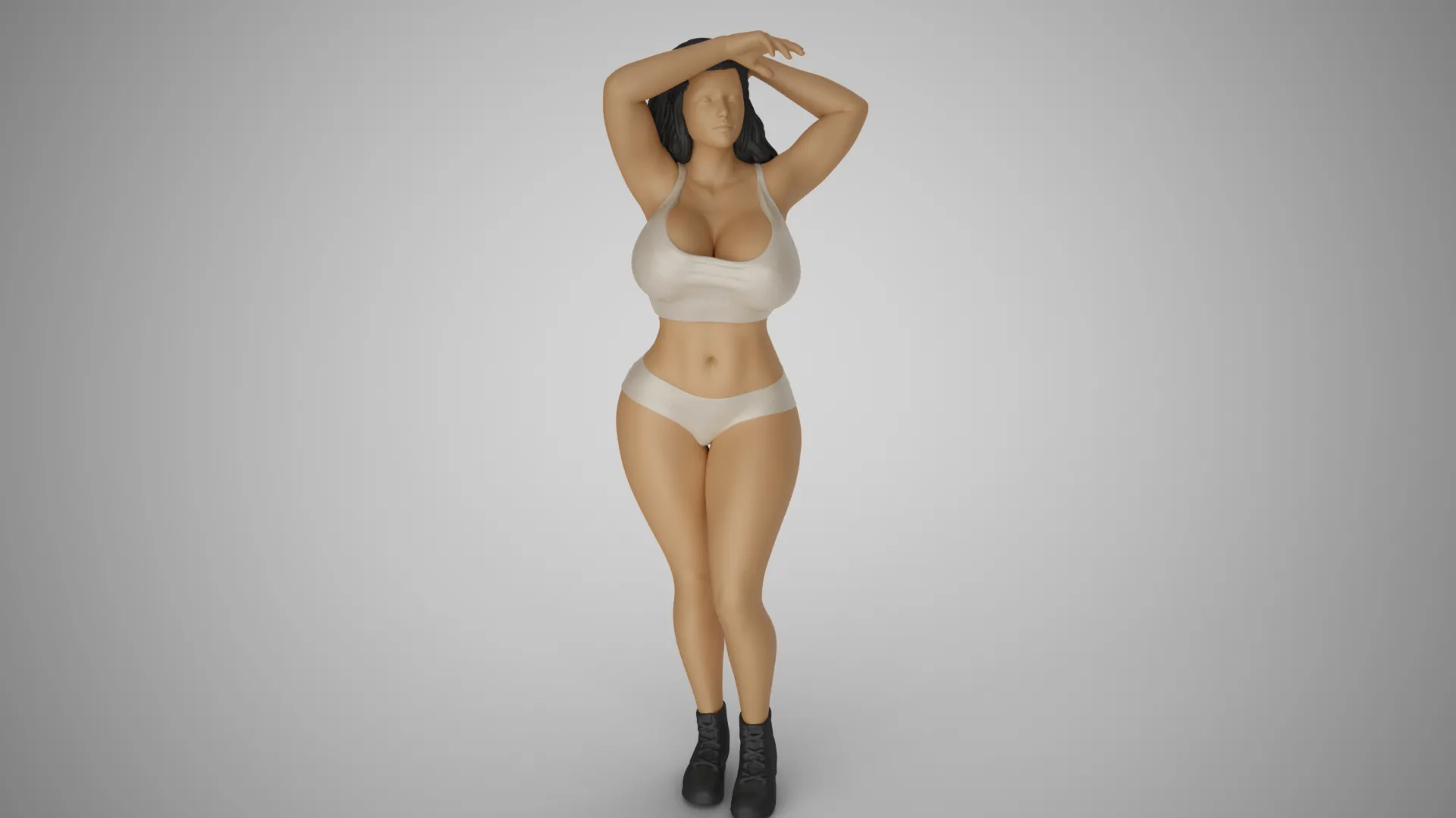 Girl Looking at Horizon 3D Print Model .c4d .max .obj .3ds .fbx .stl .blend 