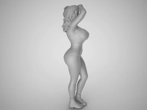 Girl Looking at Horizon 3D Print Model