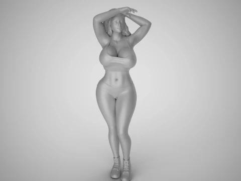 Girl Looking at Horizon 3D Print Model