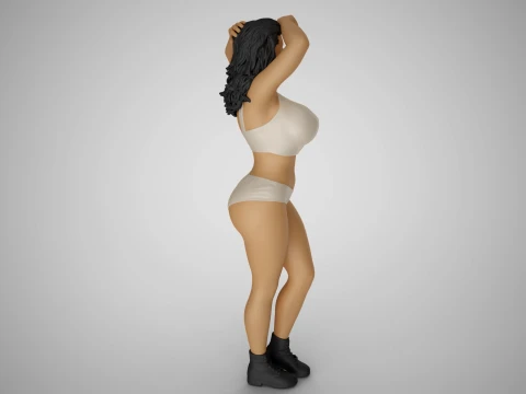 Girl Looking at Horizon 3D Print Model