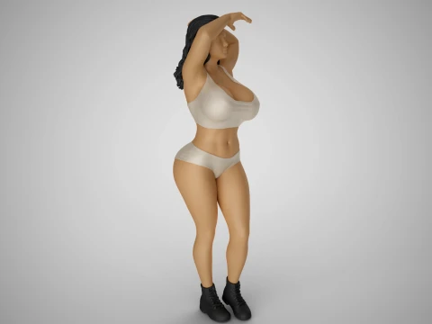 Girl Looking at Horizon 3D Print Model