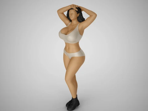 Girl Looking at Horizon 3D Print Model