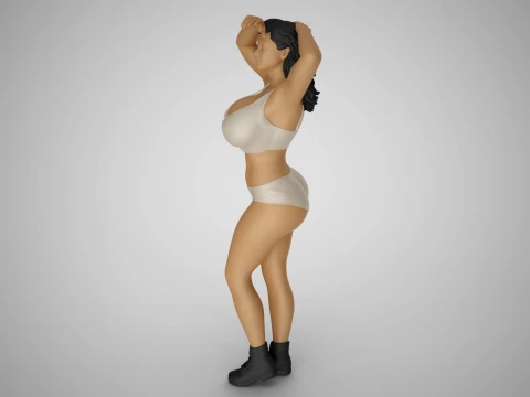 Girl Looking at Horizon 3D Print Model