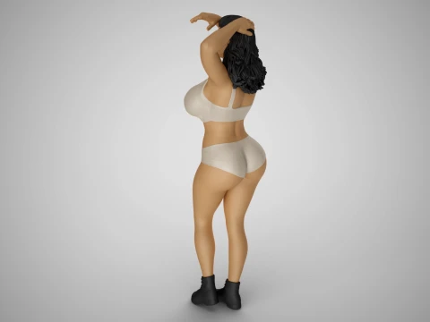 Girl Looking at Horizon 3D Print Model