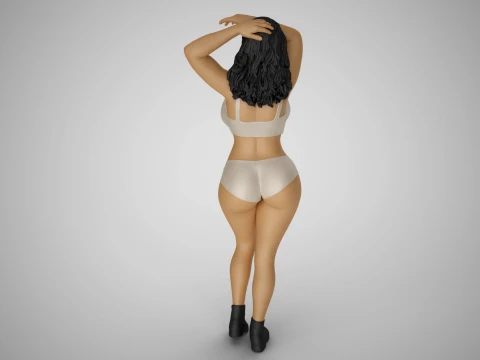 Girl Looking at Horizon 3D Print Model