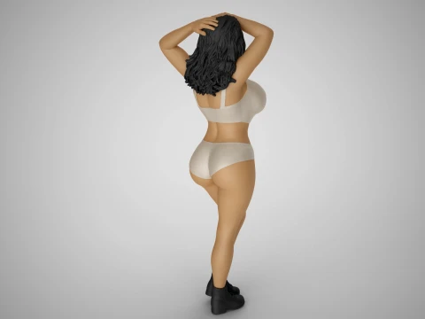 Girl Looking at Horizon 3D Print Model