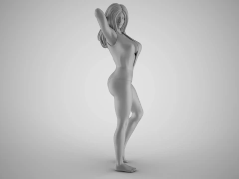 Girl Showing Herself 5 3D Print Model
