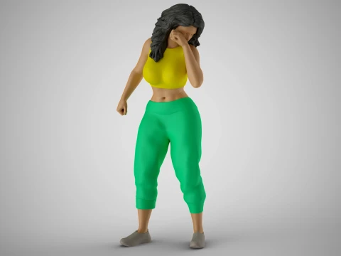 Sports Girl Sneezing 3D Print Model