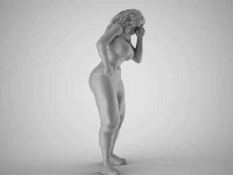 Sports Girl Sneezing 3D Print Model