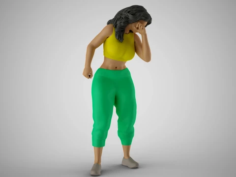 Sports Girl Sneezing 3D Print Model