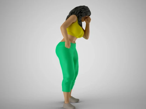 Sports Girl Sneezing 3D Print Model