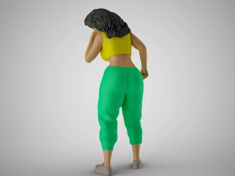 Sports Girl Sneezing 3D Print Model