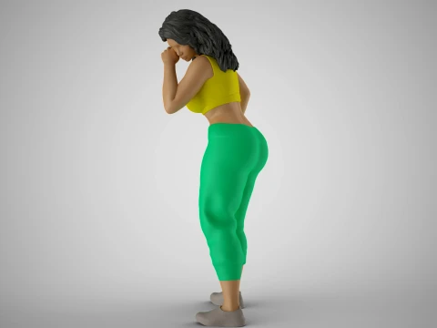 Sports Girl Sneezing 3D Print Model