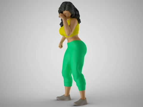 Sports Girl Sneezing 3D Print Model