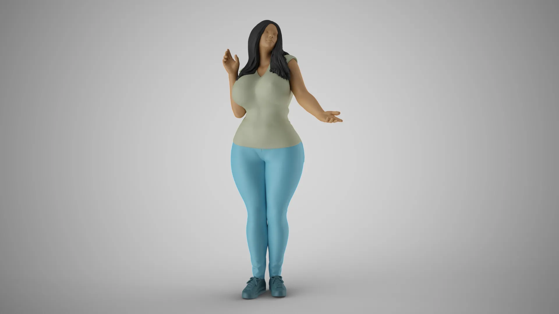 Girl Touching Rain Through Window 3D Print Model .c4d .max .obj .3ds .fbx .stl .blend 