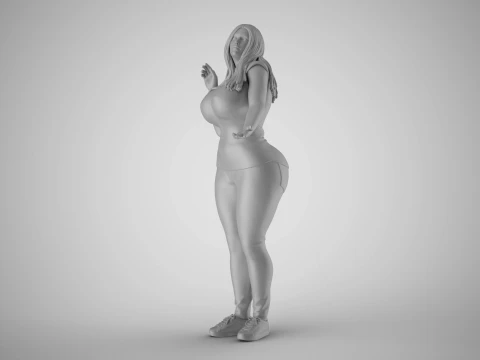 Girl Touching Rain Through Window 3D Print Model