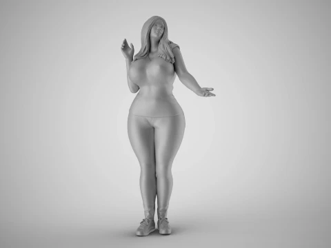 Girl Touching Rain Through Window 3D Print Model