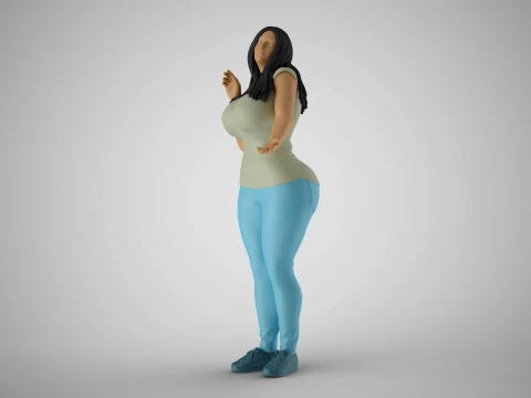 Girl Touching Rain Through Window 3D Print Model