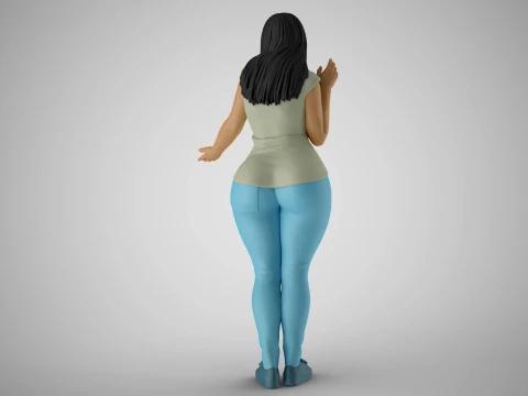 Girl Touching Rain Through Window 3D Print Model