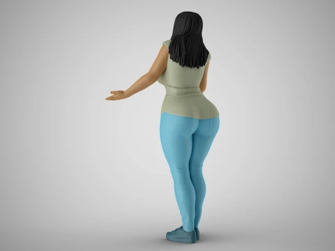 Girl Touching Rain Through Window 3D Print Model