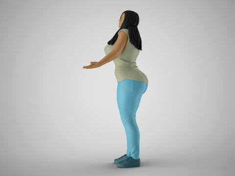 Girl Touching Rain Through Window 3D Print Model