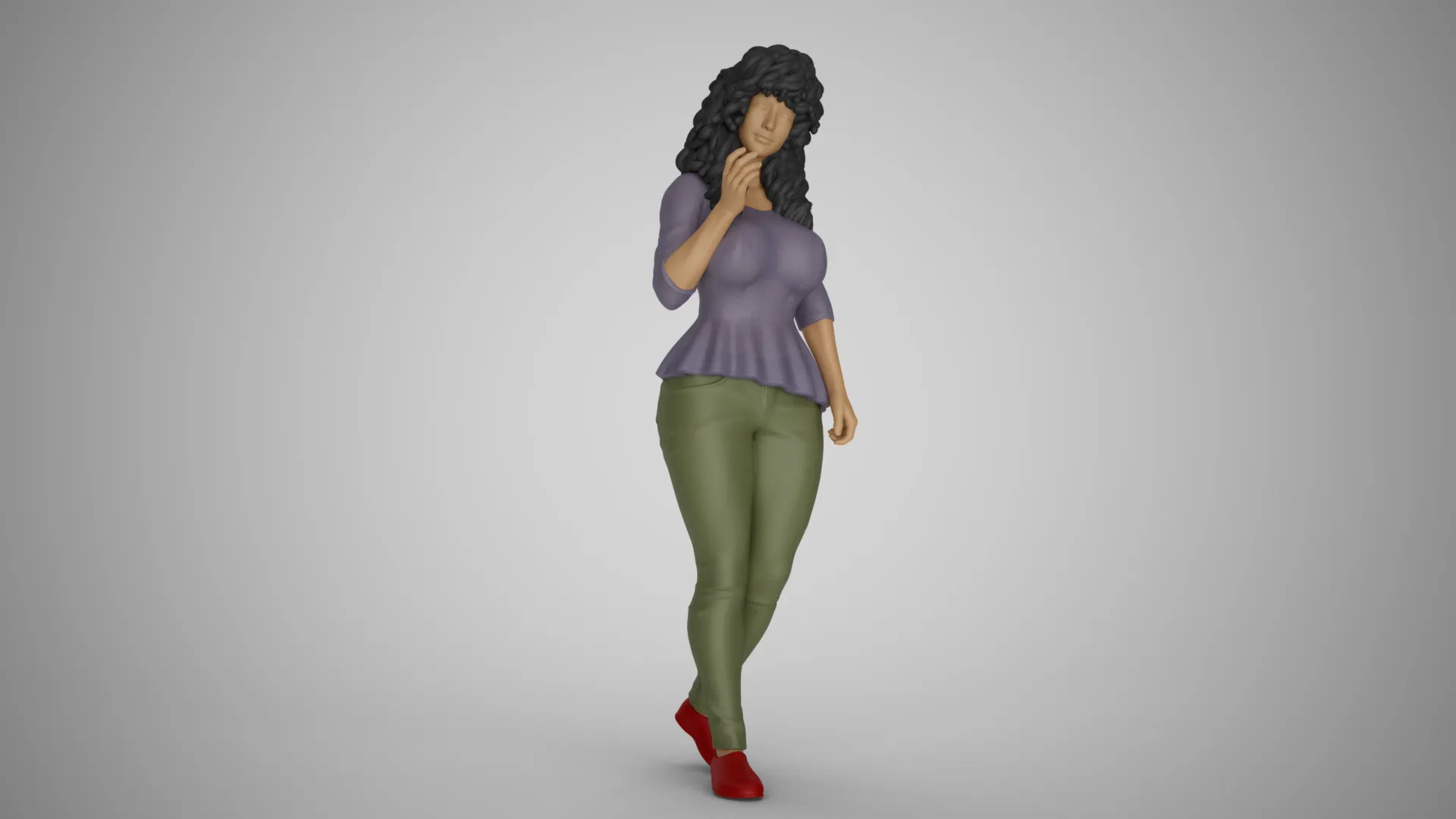 Girl Approach with Mercy 3D Print Model .c4d .max .obj .3ds .fbx .stl .blend 