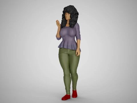 Girl Approach with Mercy 3D Print Model