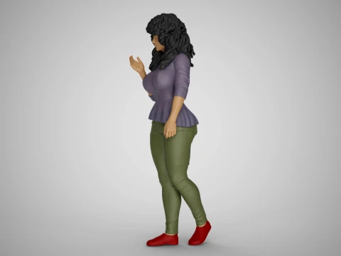 Girl Approach with Mercy 3D Print Model
