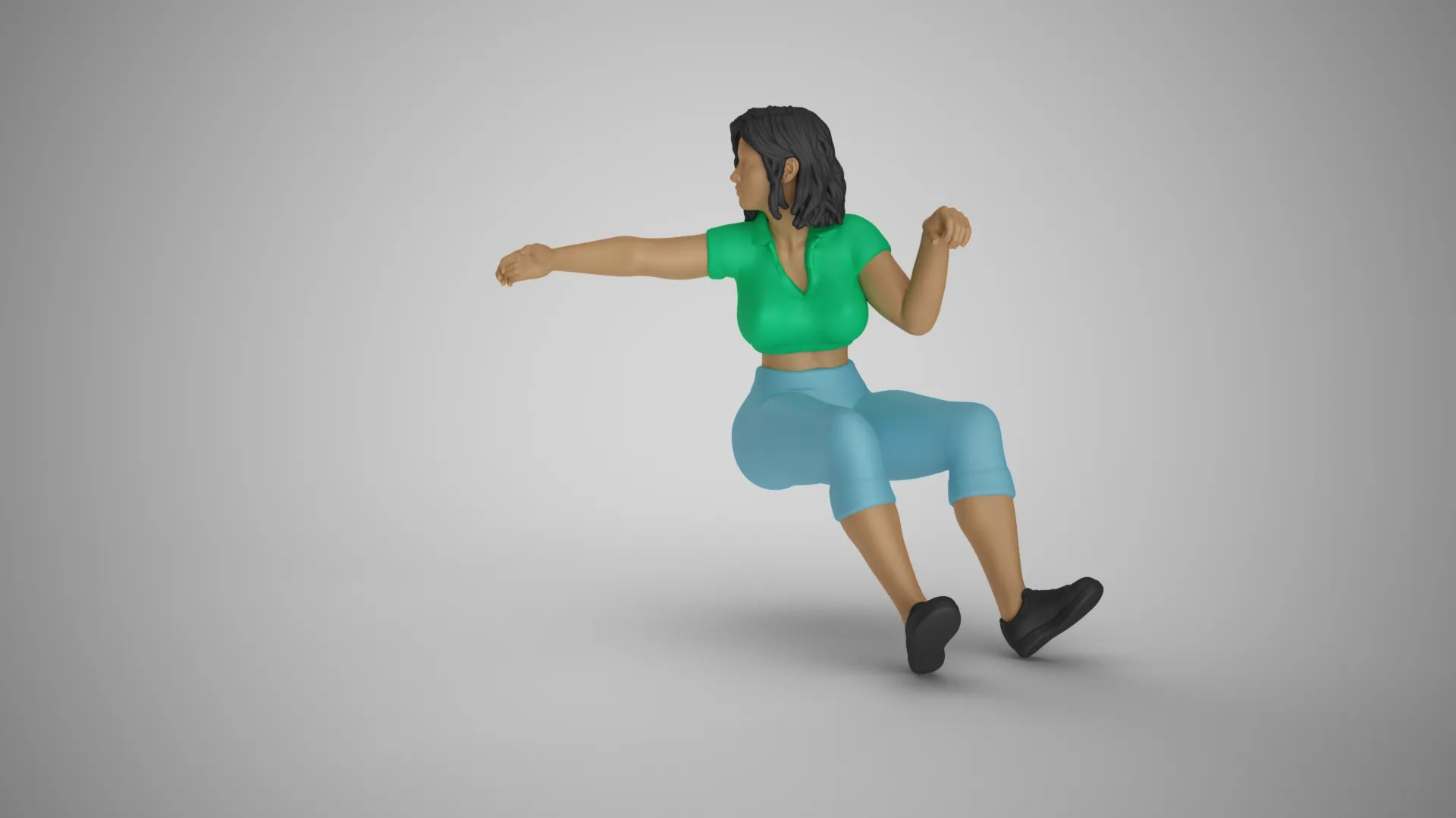 Girl Drive Back 3D Print Model .c4d .max .obj .3ds .fbx .stl .blend 