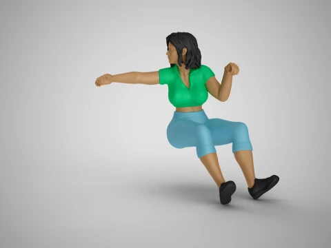 Дівчина їде назад 3D Принт Модель