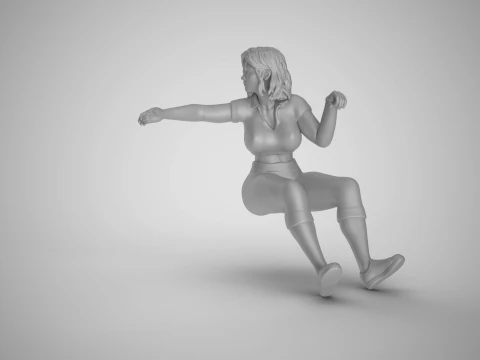 Girl Drive Back 3D Print Model
